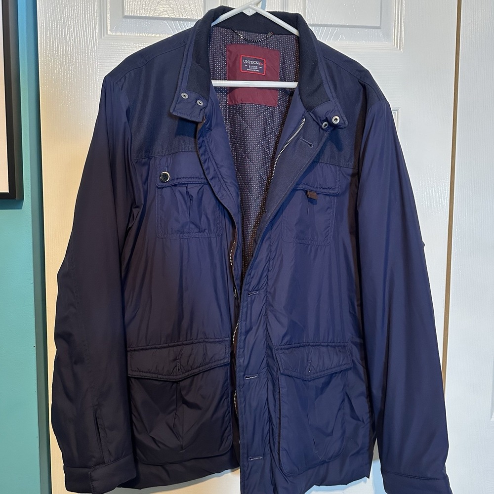 UNTUCKit Men's Navy‎ Blue Coat Size XL